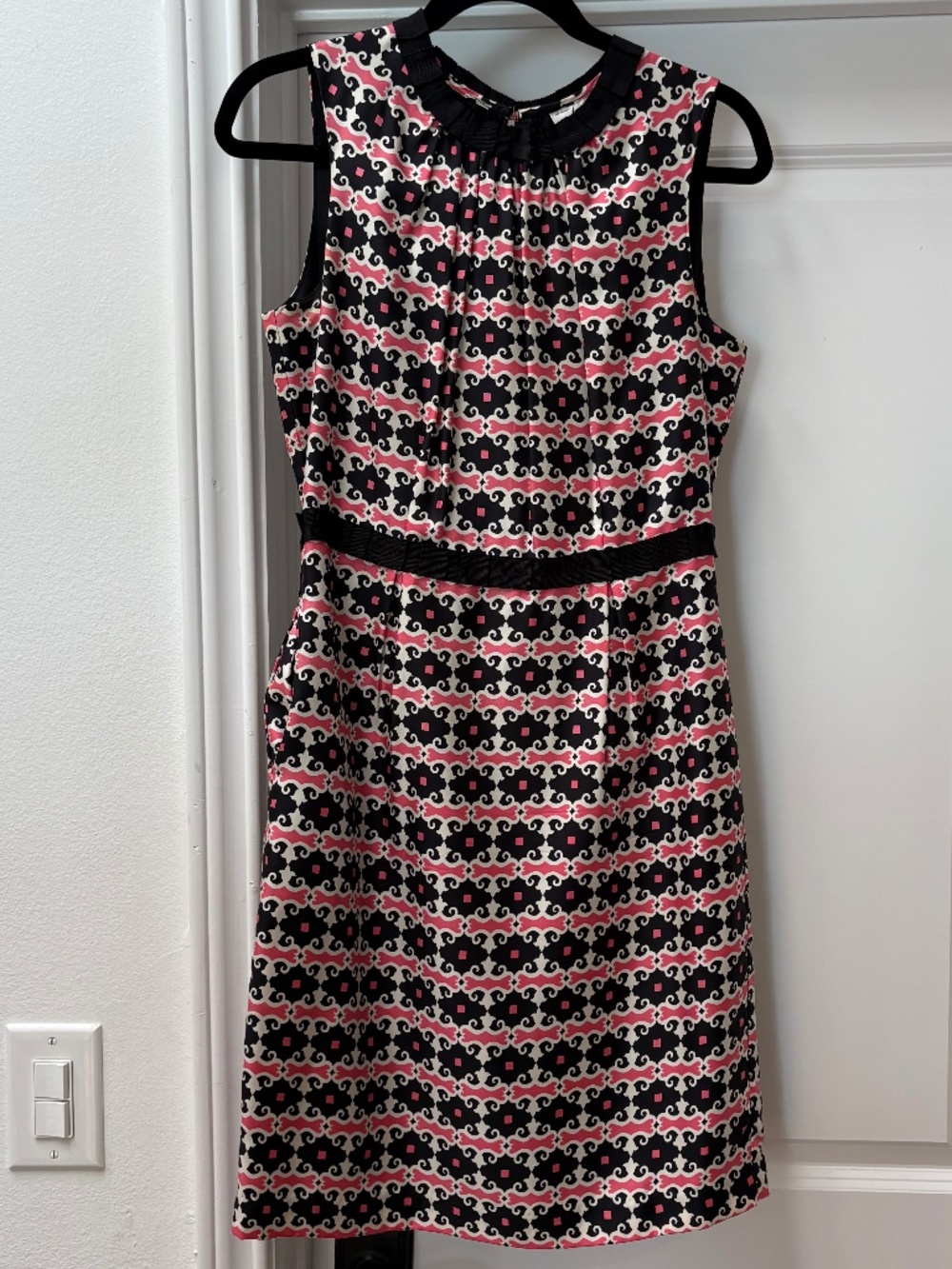 Milly of New York 100% Silk Geometric Sheath Dress with Pockets - Size 6
